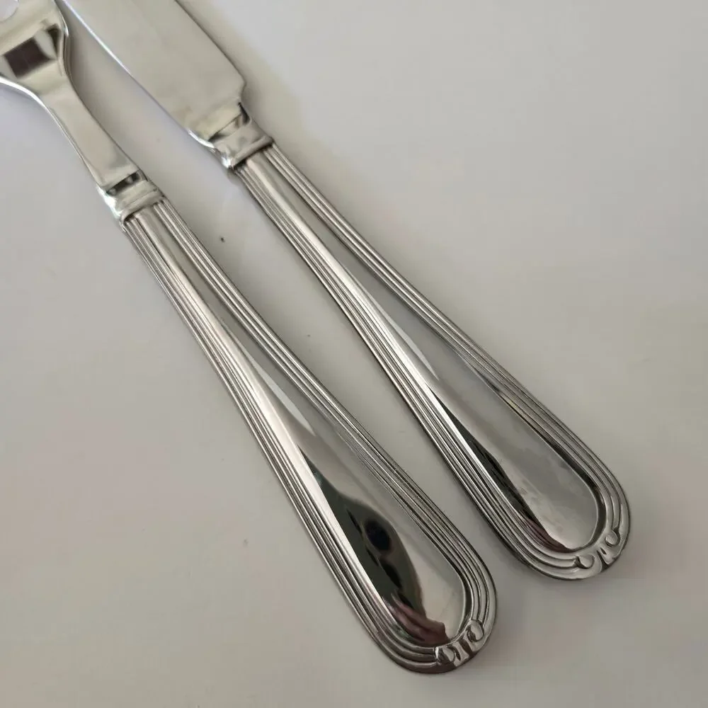 Reed & Barton WOODBURY Large 2-Piece Roast Carving Set 18/10 Stainless
